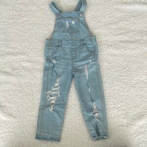 Old Navy Little Girls Distressed Overalls 4T